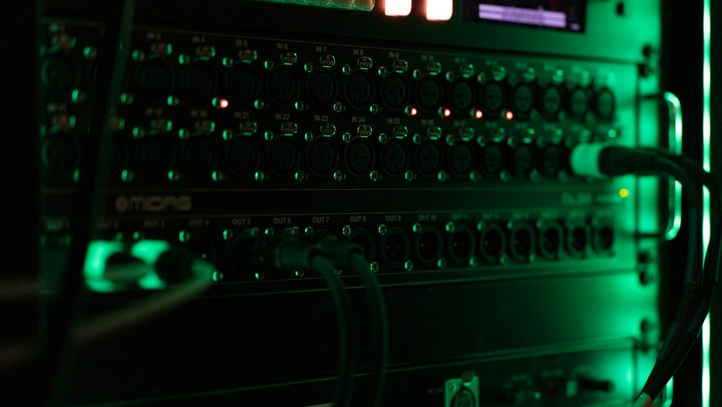 Server with green status lights